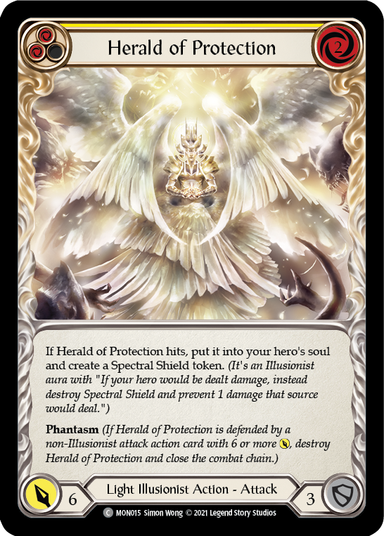 Herald of Protection (Jaune) [MON015-RF] (Monarch) 1ère édition Rainbow Foil 