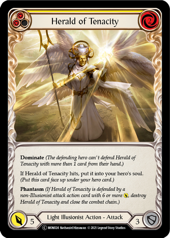 Herald of Tenacity (Jaune) [U-MON024-RF] (Monarch Unlimited) Feuille arc-en-ciel illimitée 