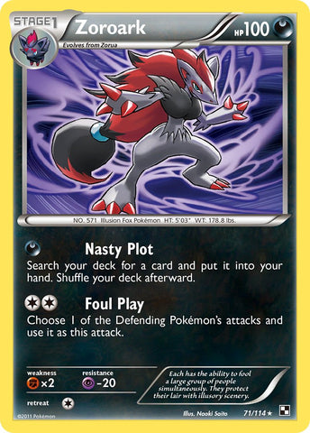 Zoroark (71/114) (Cracked Ice Holo) (Blister exclusif) [Noir et blanc : ensemble de base] 