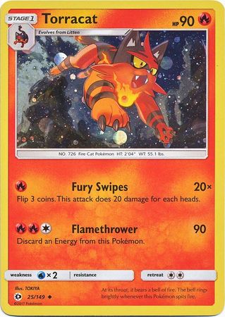 Torracat (25/149) (Cosmos Holo) [Soleil et Lune : Ensemble de base] 