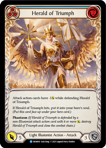 Herald of Triumph (Bleu) [MON010-RF] (Monarch) 1ère édition Rainbow Foil 