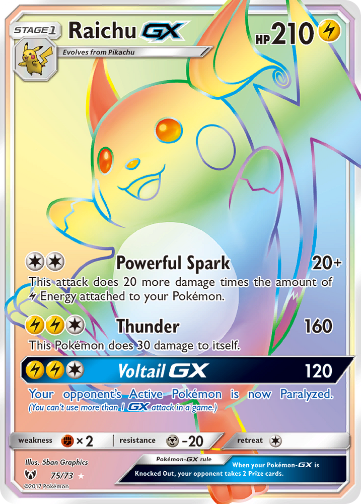 Raichu GX (75/73) [Soleil et Lune : Légendes brillantes] 