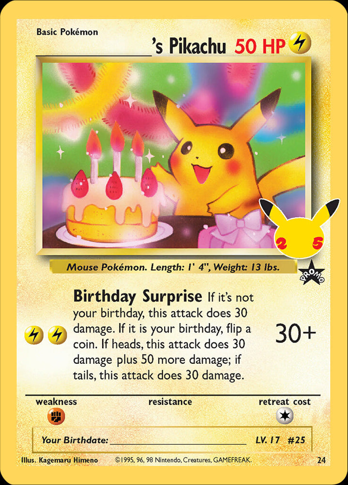 Pikachu de _____ (24) [Célébrations : 25e anniversaire - Collection classique] 