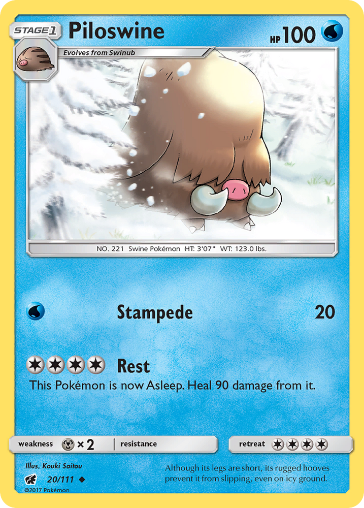 Piloswine (20/111) [Soleil et Lune : Invasion pourpre] 