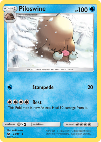 Piloswine (20/111) [Soleil et Lune : Invasion pourpre] 