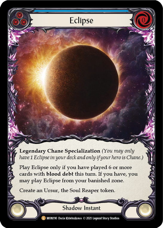 Eclipse [MON190-CF] (Monarch) 1ère édition Feuille froide 