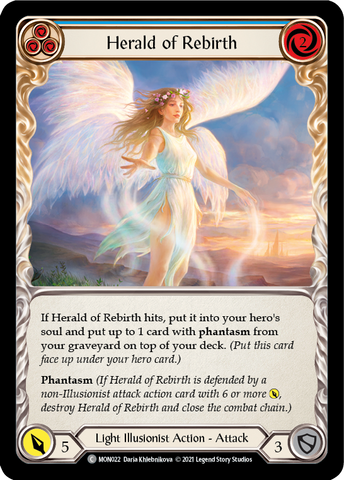 Herald of Rebirth (Bleu) [MON022-RF] (Monarch) 1ère édition Rainbow Foil 