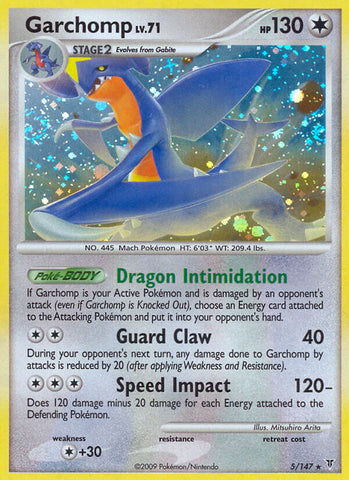 Garchomp (5/147) (Cracked Ice Holo) (Thème Deck exclusif) [Platine : Supreme Victors] 