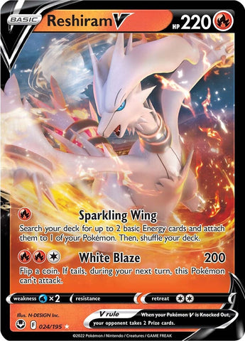 Reshiram V (024/195) [Épée et bouclier : Tempête d'argent] 