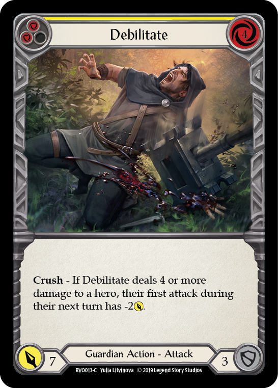 Debilitate (Yellow) [BVO013-C] (Bravo Hero Deck)  1st Edition Normal