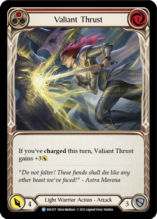 Valiant Thrust (Rouge) [BOL017] (Monarch Boltyn Blitz Deck) 