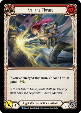 Valiant Thrust (Rouge) [BOL017] (Monarch Boltyn Blitz Deck) 