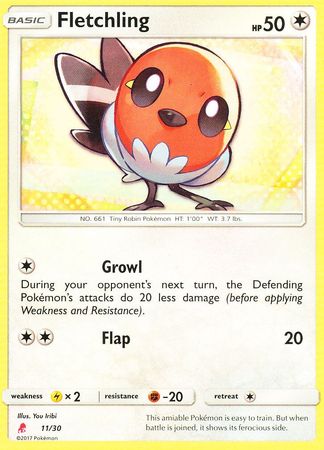 Fletchling (30/11) [Soleil et Lune : Kit d'entraînement - Lycanroc] 