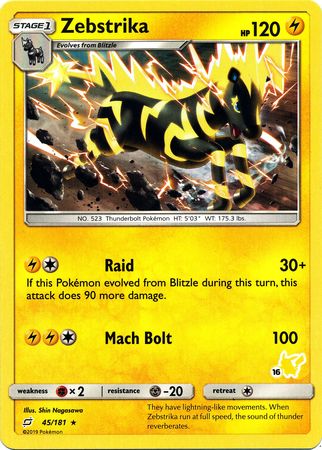 Zebstrika (45/181) (Timbre Pikachu #16) [Battle Academy 2020] 