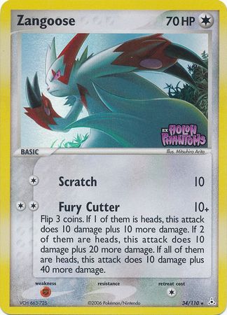 Zangoose (34/110) (Estampillé) [EX : Holon Phantoms] 