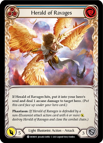 Herald of Ravages (Bleu) [MON019-RF] (Monarch) 1ère édition Rainbow Foil 