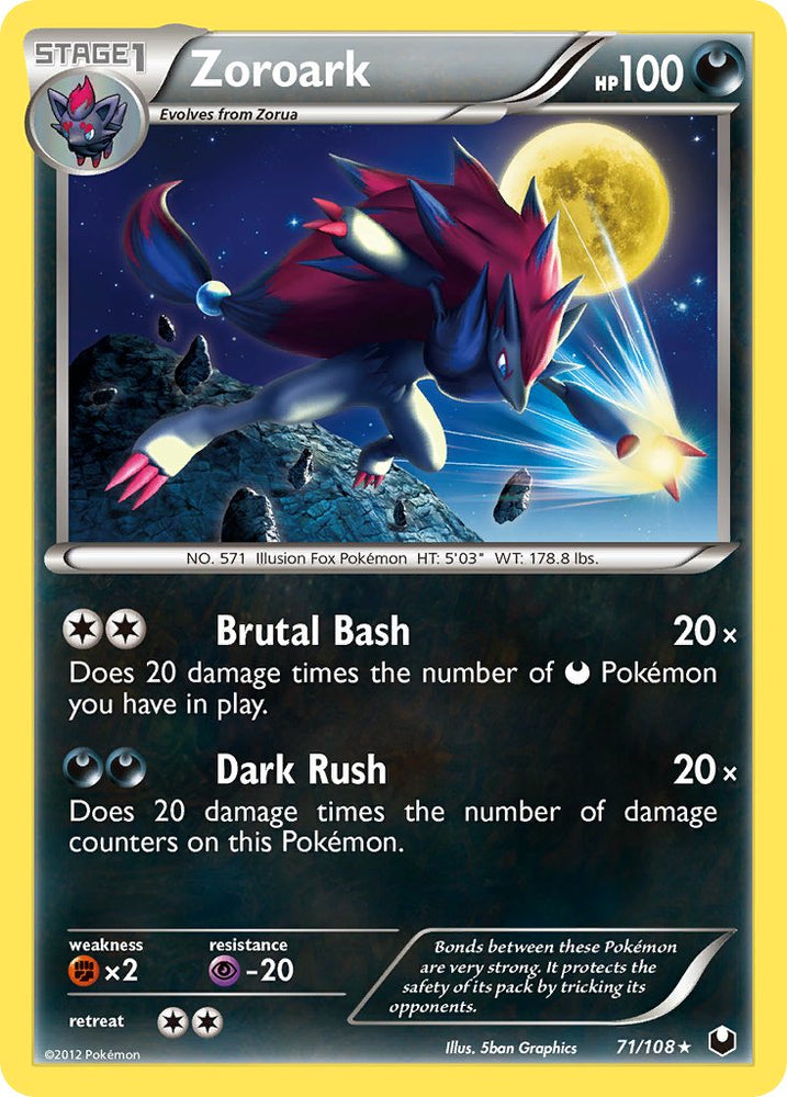 Zoroark (71/108) (Cracked Ice Holo) (Thème Deck exclusif) [Noir et blanc : Dark Explorers] 