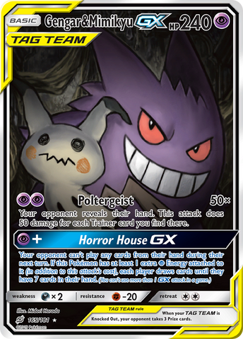 Gengar &amp; Mimikyu GX (165/181) [Soleil et Lune : Faire équipe] 