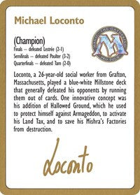 Carte biographique de Michael Loconto 1996 [Decks de championnat du monde] 