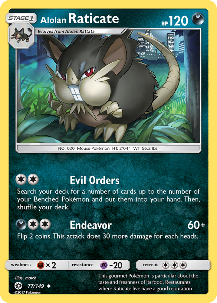 Alolan Raticate (77/149) [Soleil et Lune : ensemble de base] 