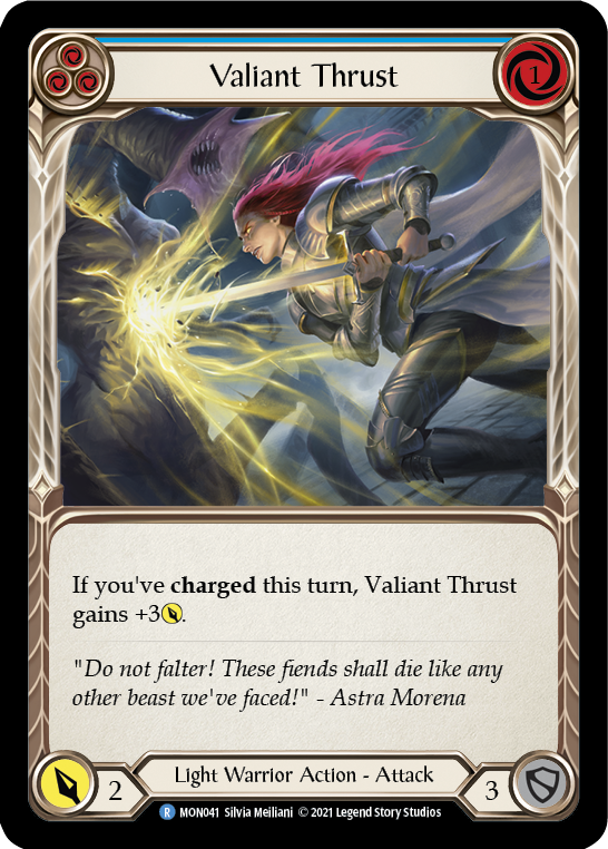 Valiant Thrust (Bleu) [MON041-RF] (Monarch) 1ère édition Rainbow Foil 