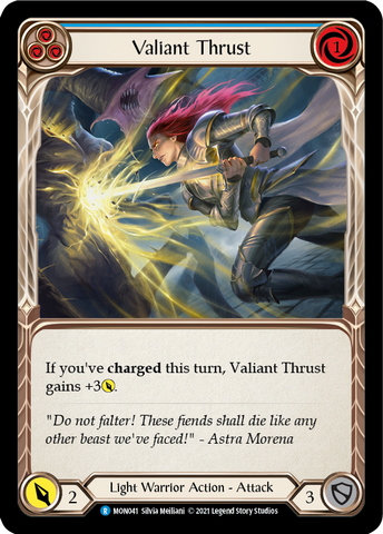 Valiant Thrust (Bleu) [MON041-RF] (Monarch) 1ère édition Rainbow Foil 