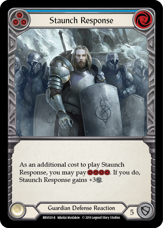 Staunch Response (Bleu) [BVO020-R] (Bravo Hero Deck) 1ère édition Normal 