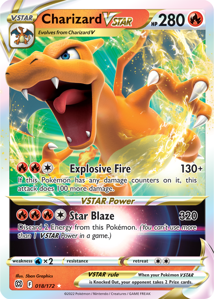 Charizard VSTAR (018/172) [Épée et bouclier : étoiles brillantes] 