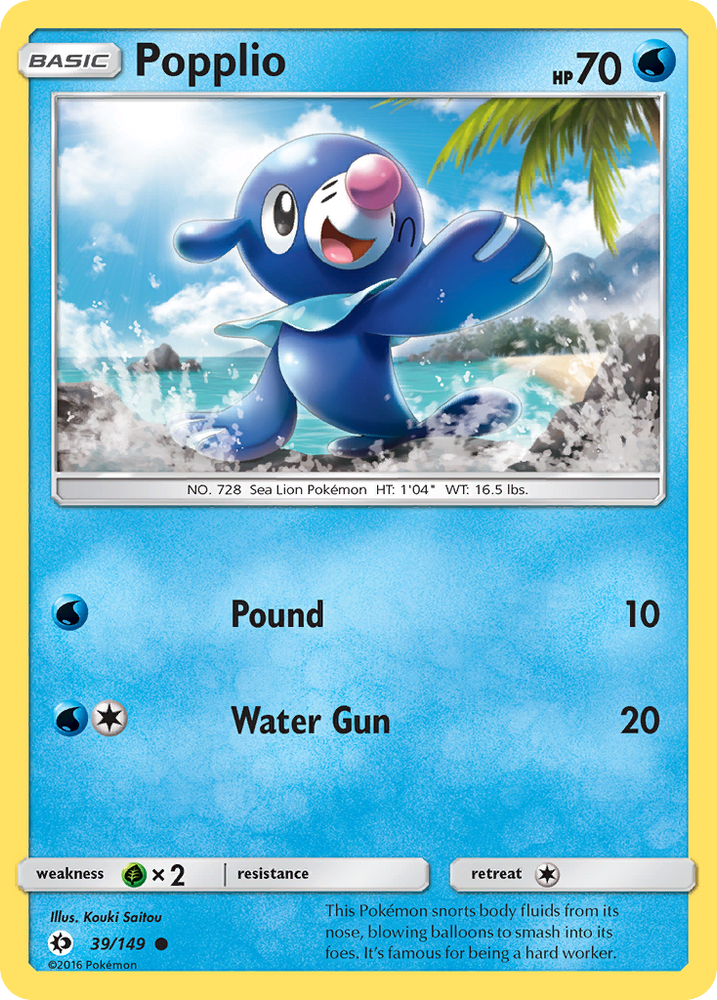 Popplio (39/149) [Soleil et Lune : Ensemble de base] 