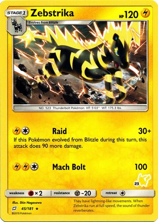 Zebstrika (45/181) (Timbre Pikachu #23) [Battle Academy 2020] 