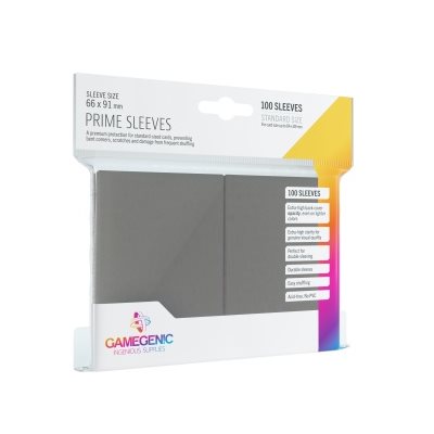 Sleeves: Gamegenic Prime Sleeves: Grey (100) [GGS10025ML]