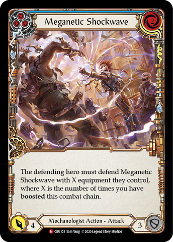 Meganetic Shockwave [CRU103] (Crucible of War) 1ère édition Rainbow Foil 