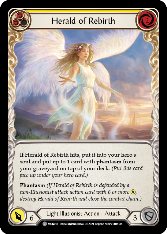 Herald of Rebirth (Jaune) [MON021-RF] (Monarch) 1ère édition Rainbow Foil 