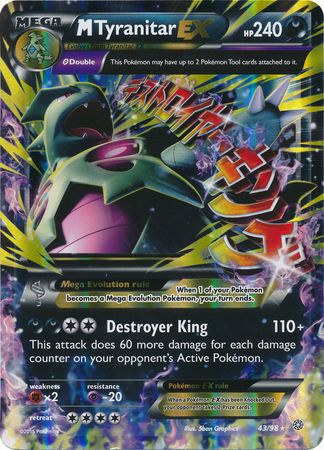 M Tyranitar EX (43/98) (Carte Jumbo) [XY : Origines Anciennes] 