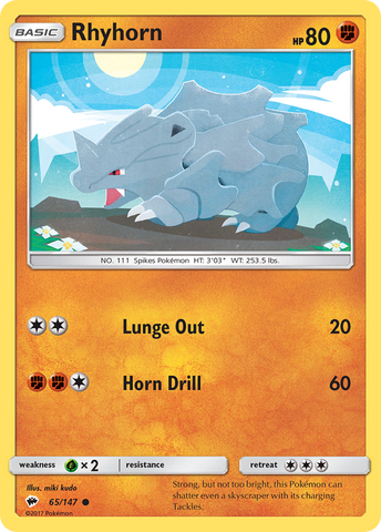 Rhyhorn (65/147) [Soleil et Lune : Ombres brûlantes] 