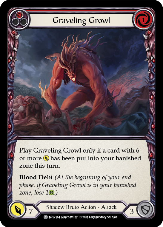 Graveling Growl (Rouge) [MON144-RF] (Monarch) 1ère édition Rainbow Foil 