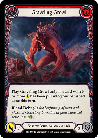 Graveling Growl (Rouge) [MON144-RF] (Monarch) 1ère édition Rainbow Foil 