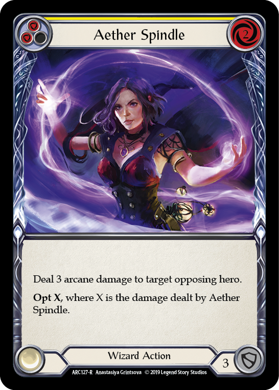 Aether Spindle (Jaune) [ARC127-R] (Arcane Rising) 1ère édition Rainbow Foil 