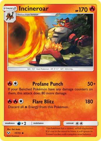 Incineroar (17/73) [Soleil et Lune : Légendes brillantes] 