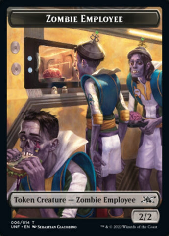 Jeton d'employé zombie [Jetons Unfinity] 