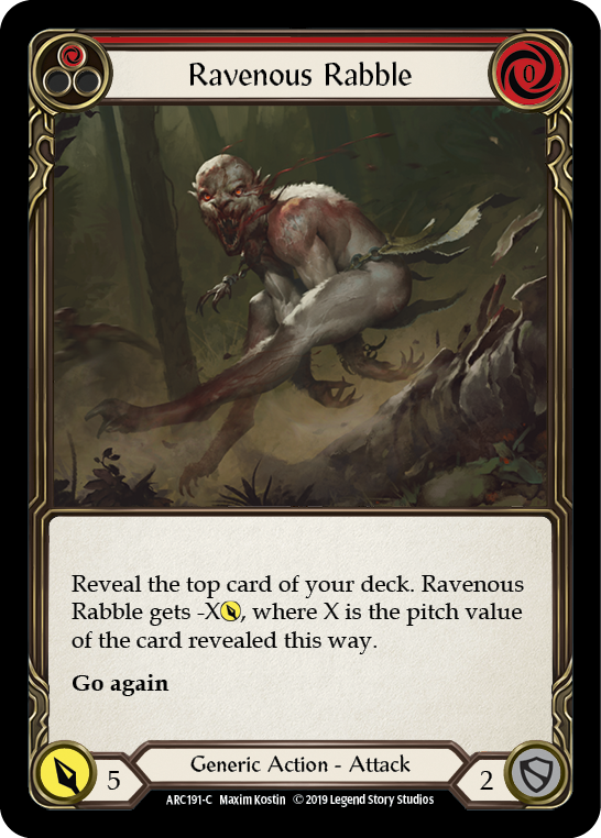 Ravenous Rabble (Rouge) [ARC191-C] (Arcane Rising) 1ère édition Rainbow Foil 