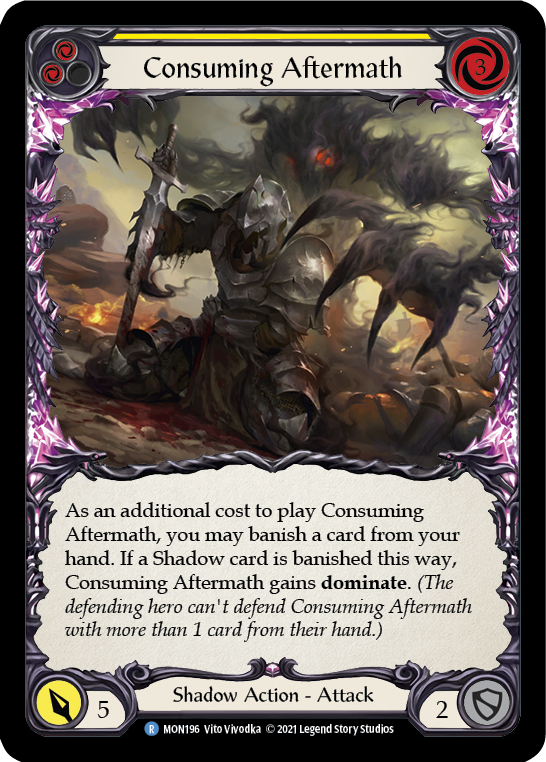 Consuming Aftermath (Jaune) [MON196-RF] (Monarch) 1ère édition Rainbow Foil 