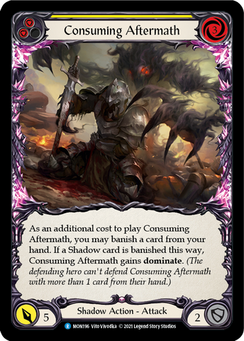 Consuming Aftermath (Jaune) [MON196-RF] (Monarch) 1ère édition Rainbow Foil 