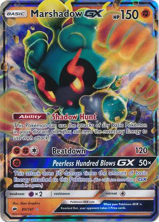 Marshadow GX (80/147) (carte Jumbo) [Soleil et Lune : Ombres brûlantes] 