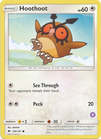 Hoothoot (106/147) (Deck exclusif #1) [Soleil et Lune : Kit d'entraînement - Alolan Sandslash] 