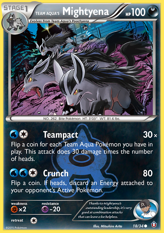 Mightyena de l'équipe Aqua (18/34) [XY : Double Crise]