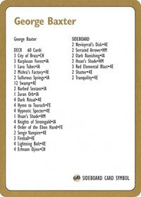 Carte de liste de deck George Baxter 1996 [Decks de championnat du monde] 