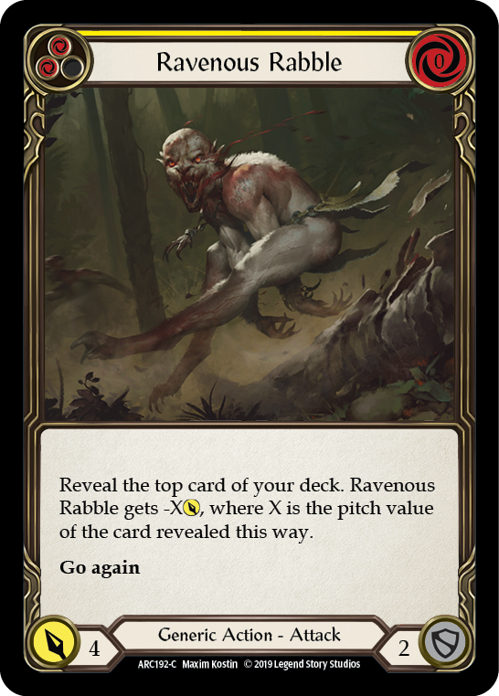 Ravenous Rabble (Jaune) [ARC192-C] (Arcane Rising) 1ère édition Rainbow Foil 