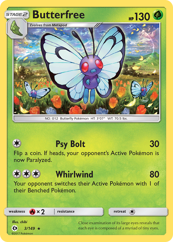 Butterfree (3/149) [Soleil et Lune : Ensemble de base] 