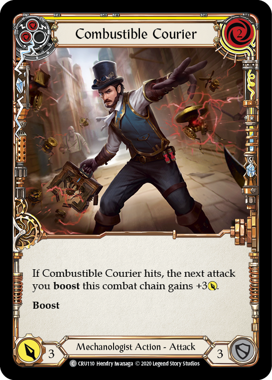 Combustible Courier (Jaune) [CRU110] (Crucible of War) 1ère édition Rainbow Foil 